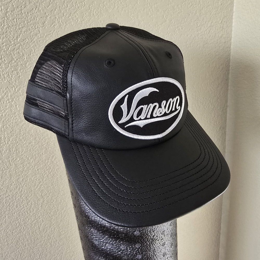 Supreme/Vanson Leather Black Mesh 6-Panel Cap - Picture 2 of 10